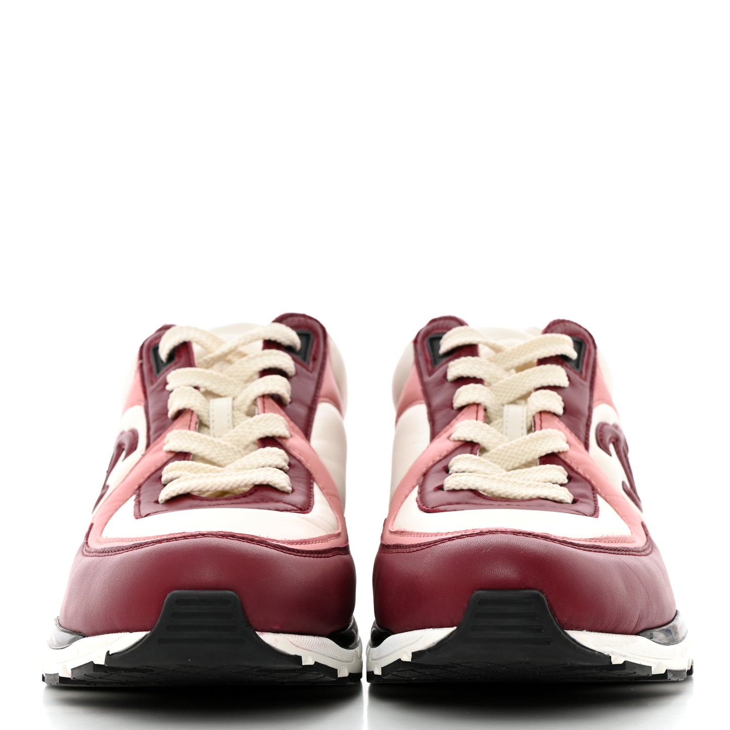 Calfskin CC Sneakers 41 Light Burgundy White Pink