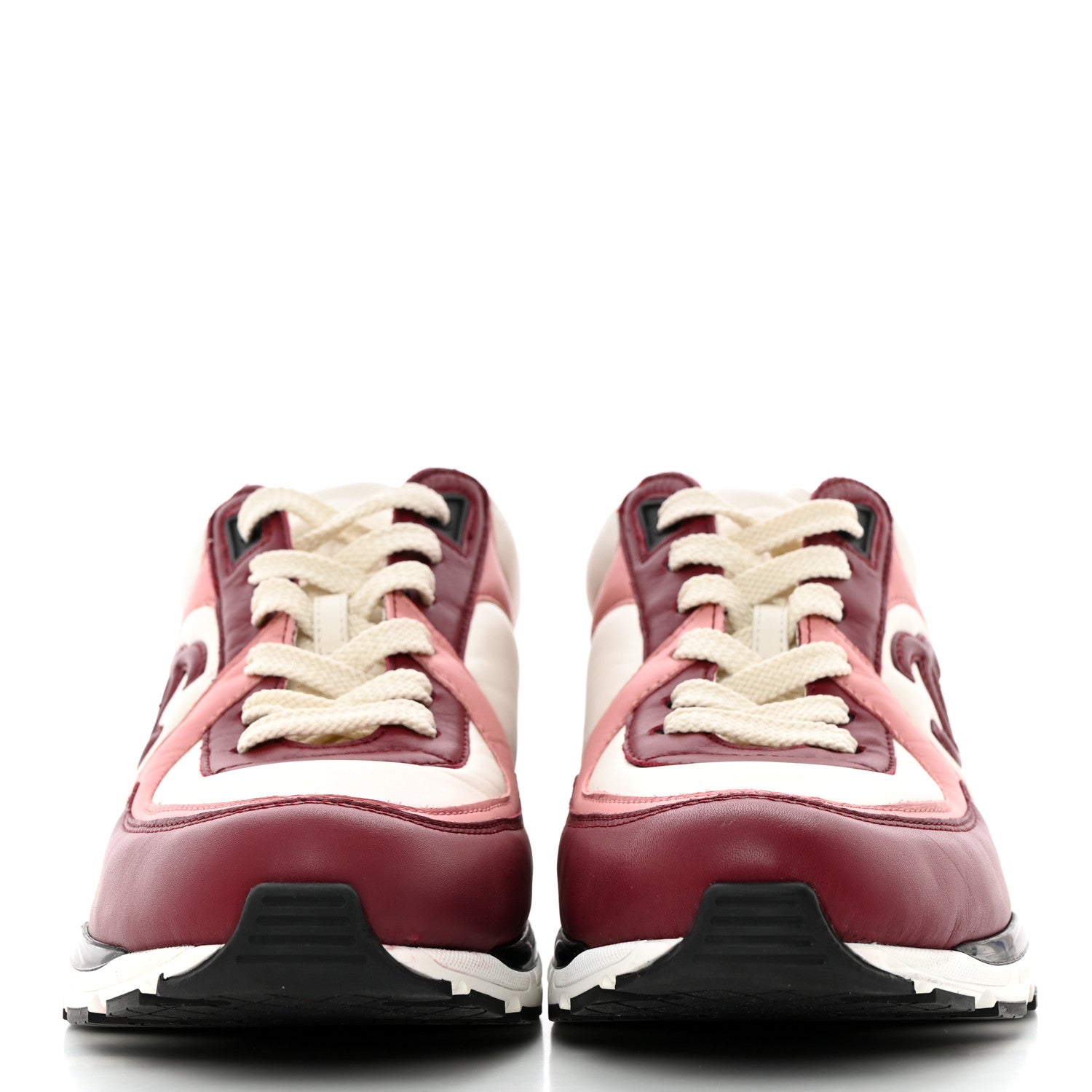 Chanel Calfskin CC Sneakers 41 Light Burgundy White Pink 2 of 12