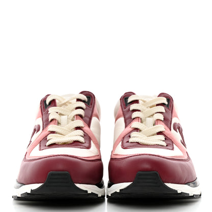 Chanel Calfskin CC Sneakers 41 Light Burgundy White Pink 2 of 12