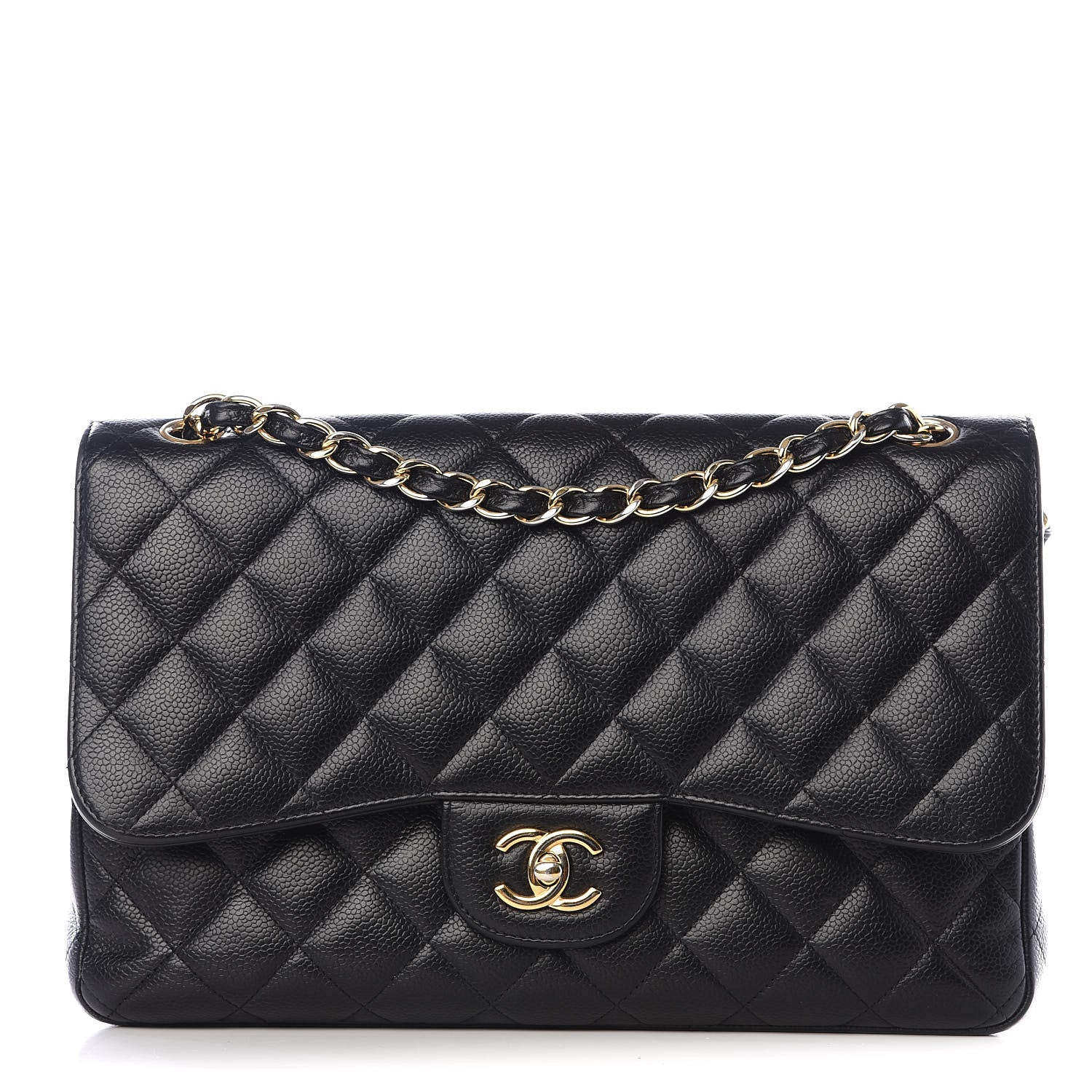 Chanel Caviar Quilted Jumbo Double Flap Black 1 of 10
