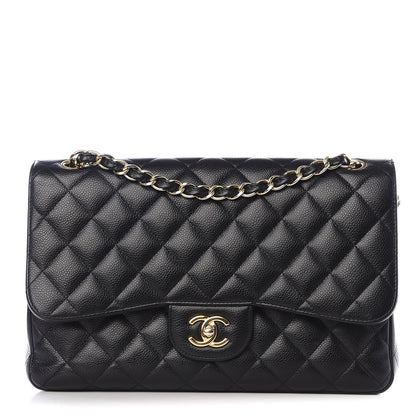 Chanel Caviar Quilted Jumbo Double Flap Black 1 of 10
