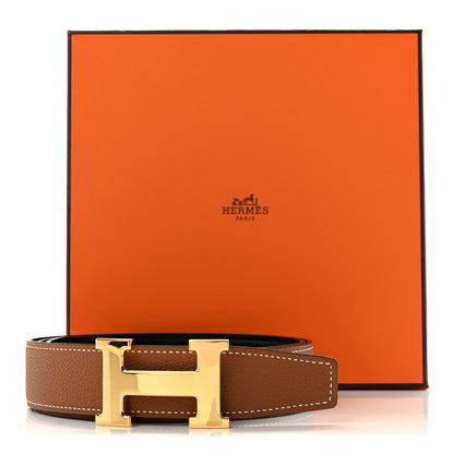 Hermes Box Togo 32mm H Belt 90 36 Black Gold 6 of 6