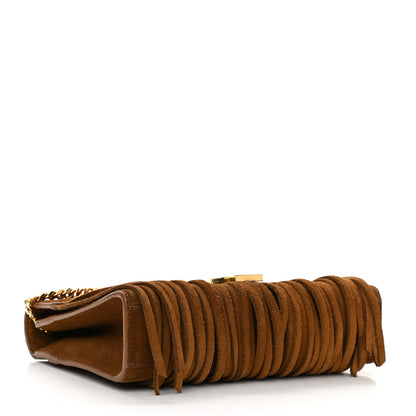 Saint Laurent Suede Fringe Small Monogram Satchel Light Ocre 5 of 17