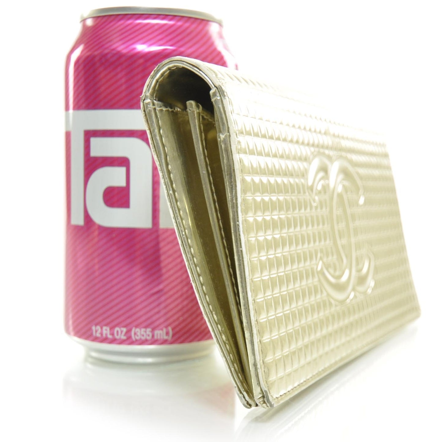 Leather Large CC Wallet Metallic Gold