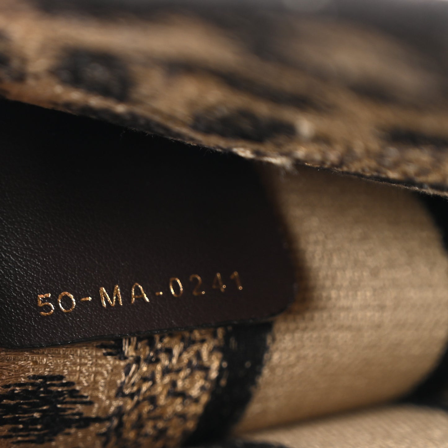 Canvas Mizza Embroidered Mini Leopard Book Tote Beige