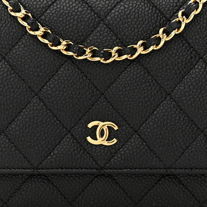 Chanel Caviar Quilted Wallet on Chain WOC Black 9 of 12
