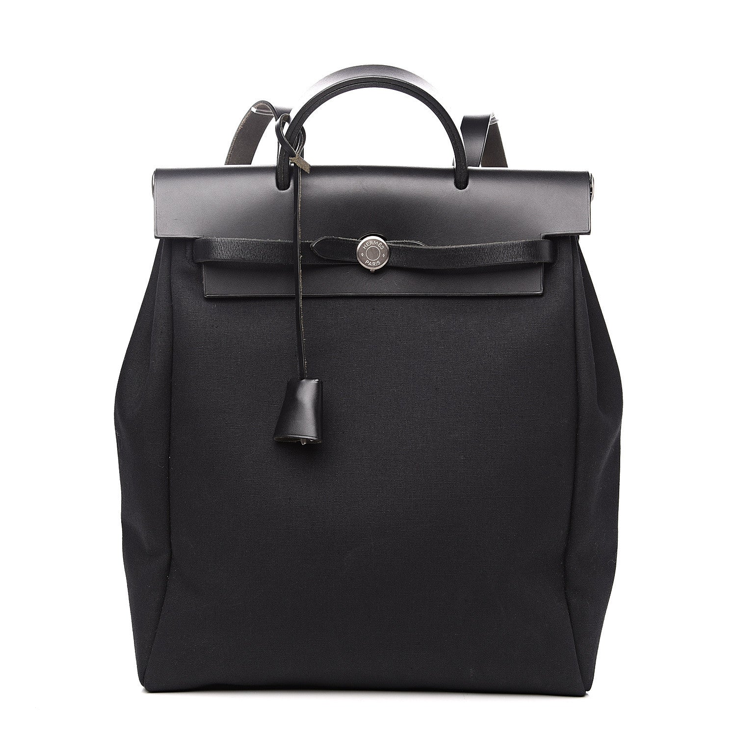 Hermes Toile Vache Calfskin Herbag 30 PM Backpack Black 1 of 11