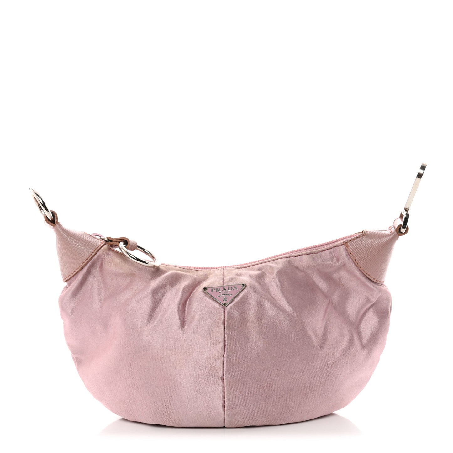 Satin Saffiano Hobo Bag Pink