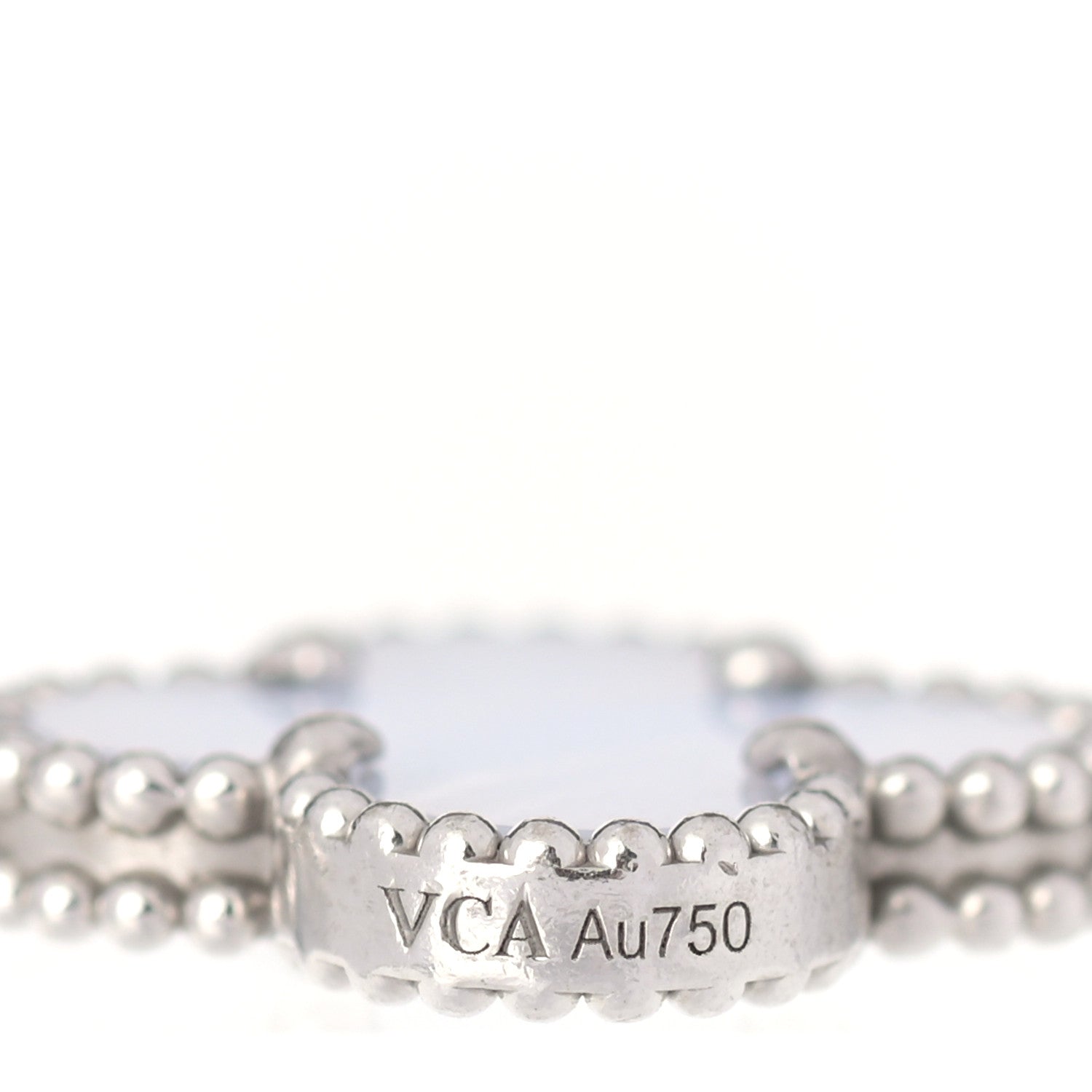 Van Cleef & Arpels 18K White Gold Chalcedony 5 Motifs Vintage Alhambra Bracelet 4 of 6