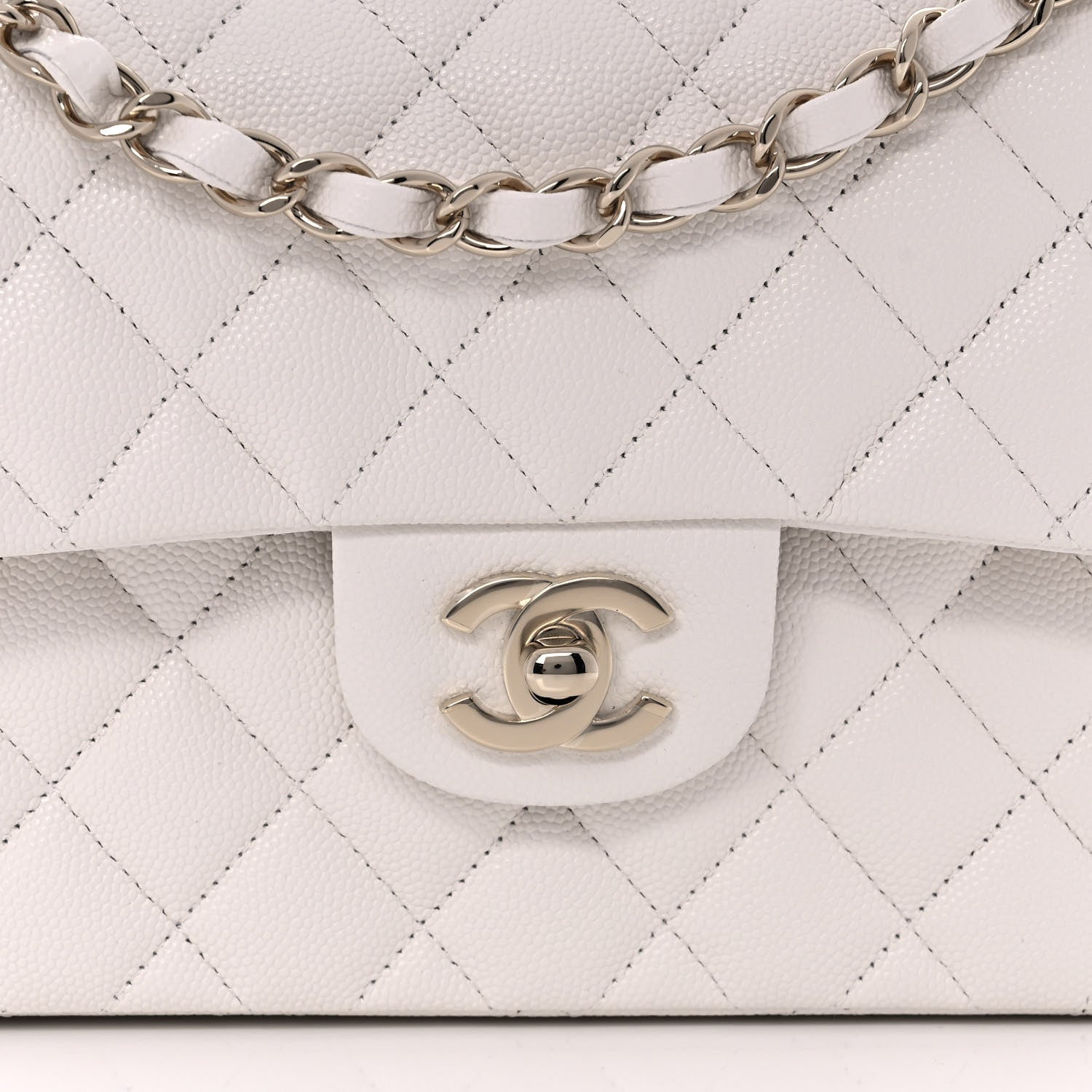Chanel Caviar Quilted Small Double Flap White 10 of 11
