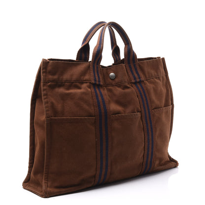 Hermes Canvas Fourre Tout MM Brown 2 of 12