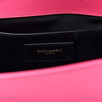Saint Laurent Grain De Poudre Classic Monogram Kate Clutch Lipstick Fuchsia 6 of 9