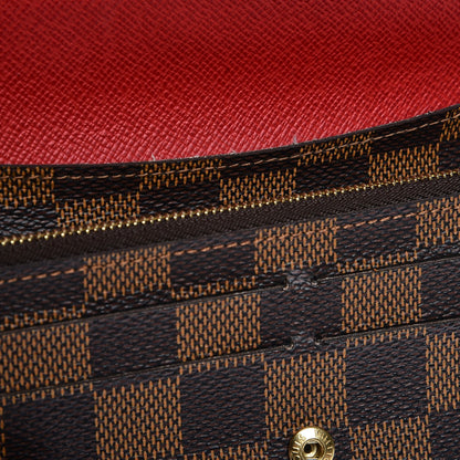 Louis Vuitton Damier Ebene Emilie Wallet Red 10 of 10