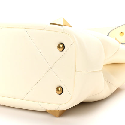 Valentino Garavani Nappa Mini Roman Stud The Handle Bag Ivory 9 of 9