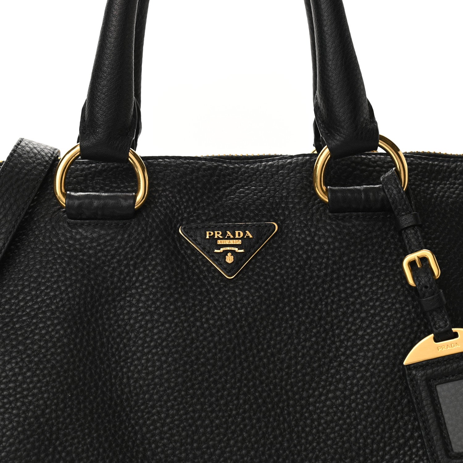 Prada Vitello Daino Tote Black 8 of 10