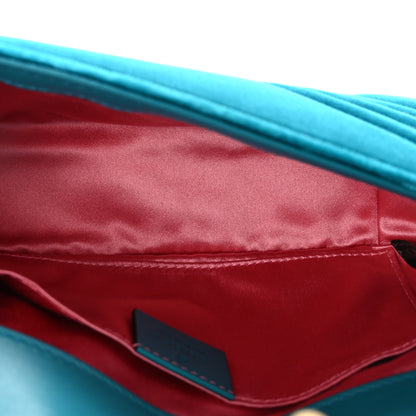 Gucci Velvet Matelasse Mini GG Marmont Shoulder Bag Pavone Cyan 5 of 10