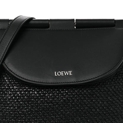 Loewe Raffia Calfskin Medium Pescador Bag Black 8 of 11