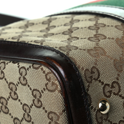 Gucci Monogram Vintage Web Medium Boston Dark Brown 6 of 7