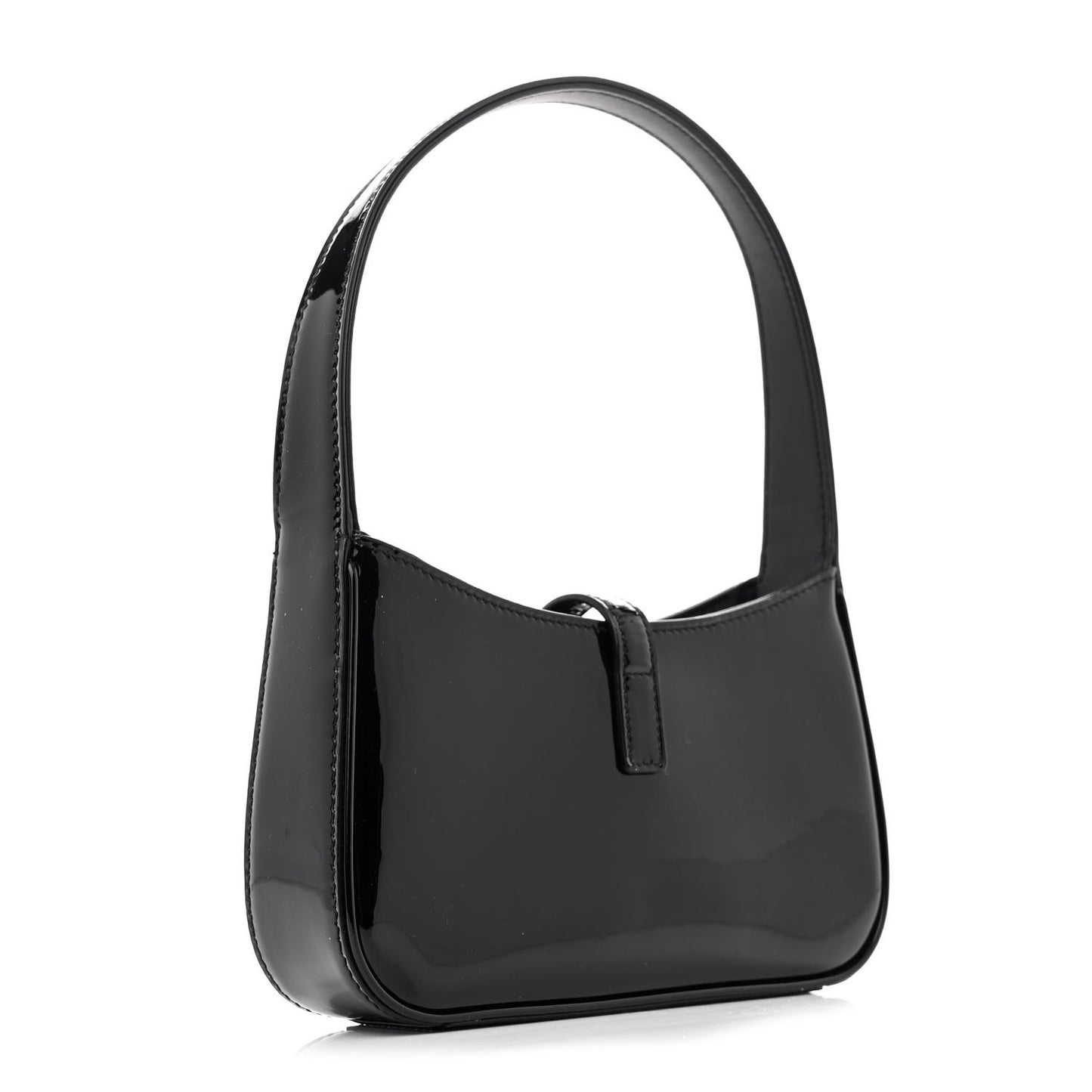 Patent Calfskin Le 5 A 7 Mini Hobo Black