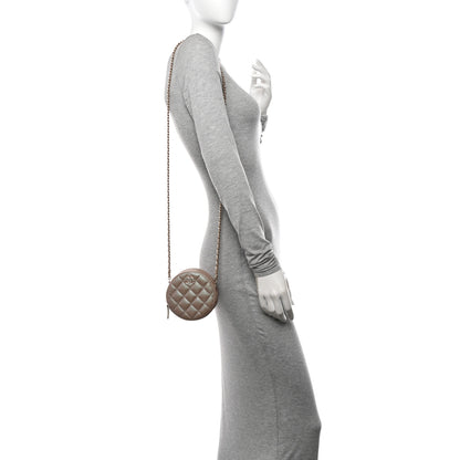 Chanel Iridescent Caviar Resin Quilted Round Clutch With Chain Beige 2 of 11