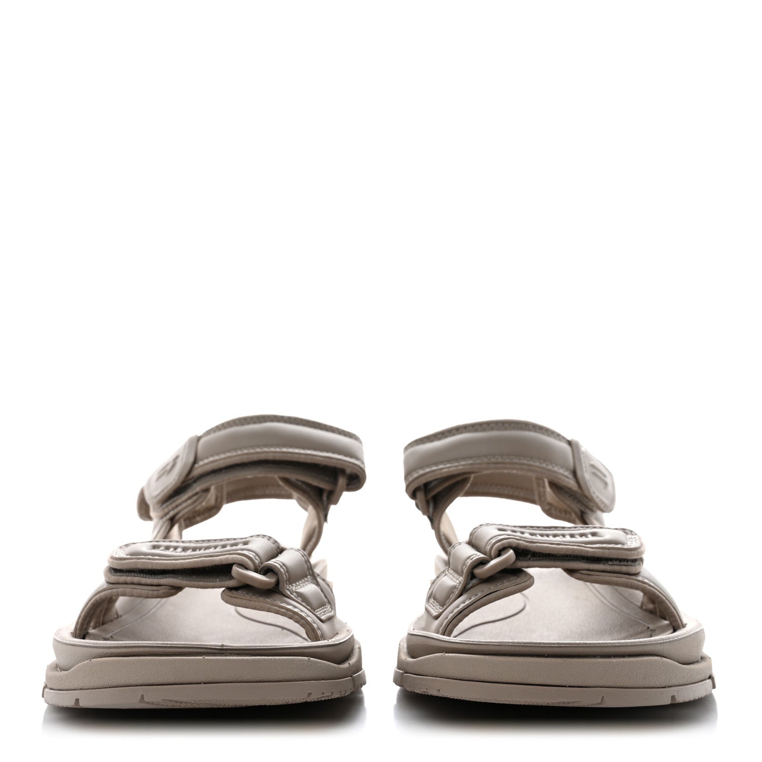 Balenciaga Fake Leather Womens Tourist Sandals 37 Taupe 2 of 9