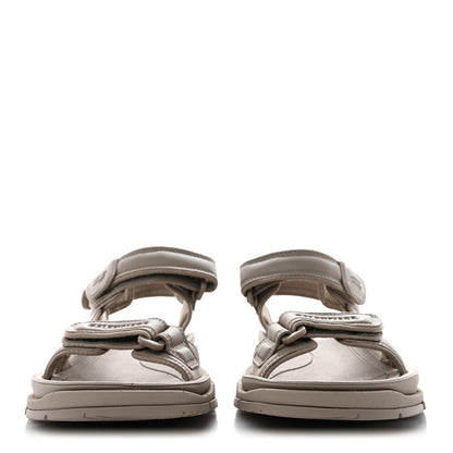 Balenciaga Fake Leather Womens Tourist Sandals 37 Taupe 2 of 9