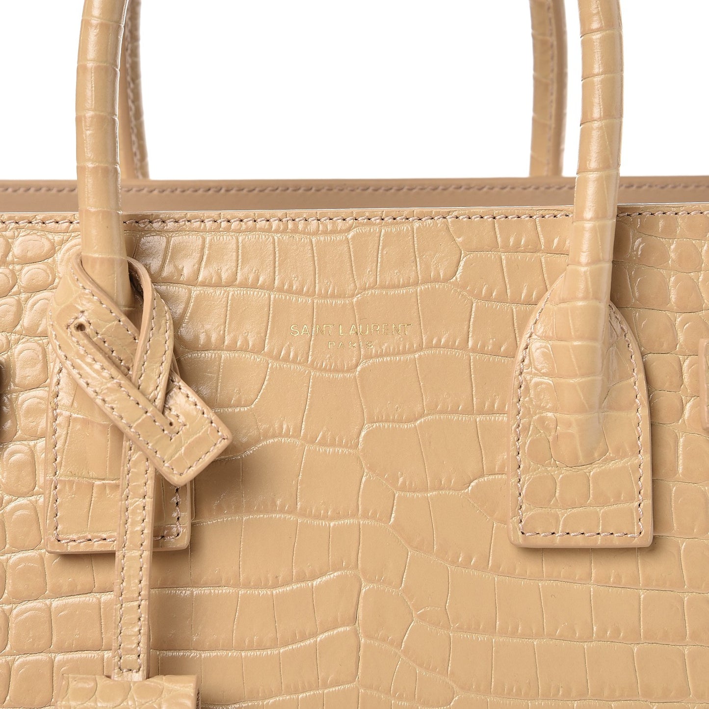 Calfskin Crocodile Embossed Baby Sac De Jour Nude