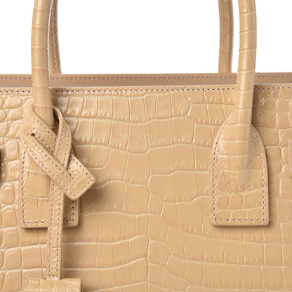Saint Laurent Calfskin Crocodile Embossed Baby Sac De Jour Nude 8 of 8