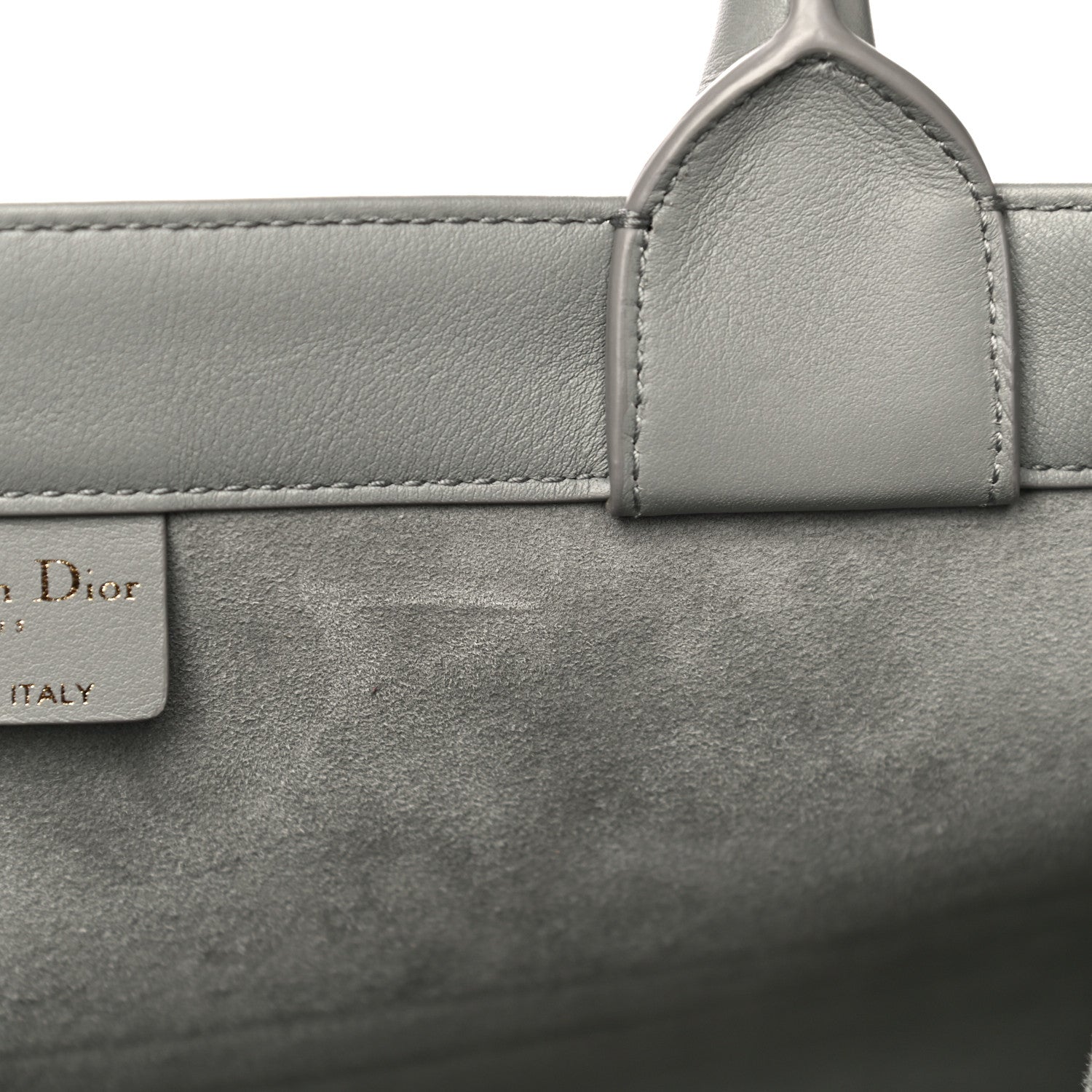 Christian Dior Calfskin Embossed Medium Book Tote Grey 12 of 20