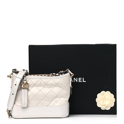Chanel Aged Calfskin Quilted Small Gabrielle Hobo White 16 of 16