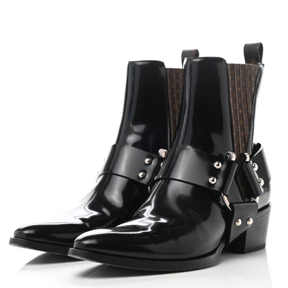 Louis Vuitton Calfskin Monogram Rhapsody Ankle Boots 37 Black 3 of 11