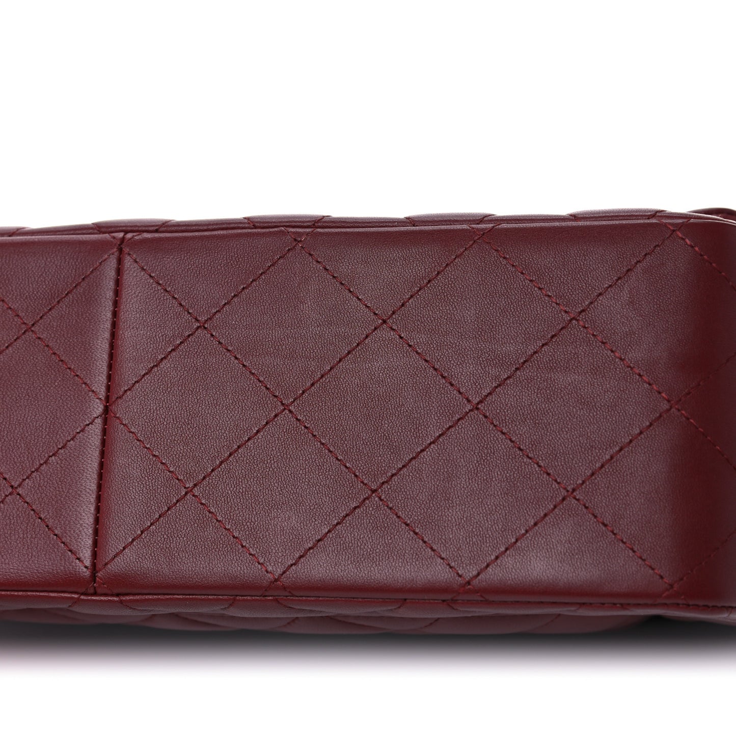 Lambskin Quilted Jumbo Double Flap Burgundy