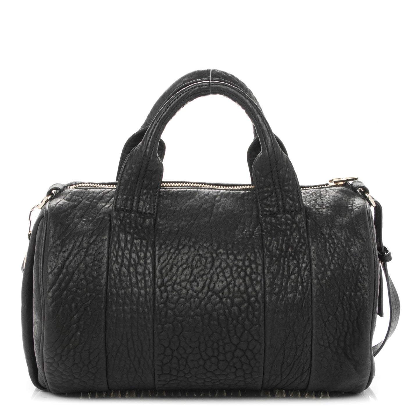 Pebbled Lambskin Rocco Black Pale Gold Hardware