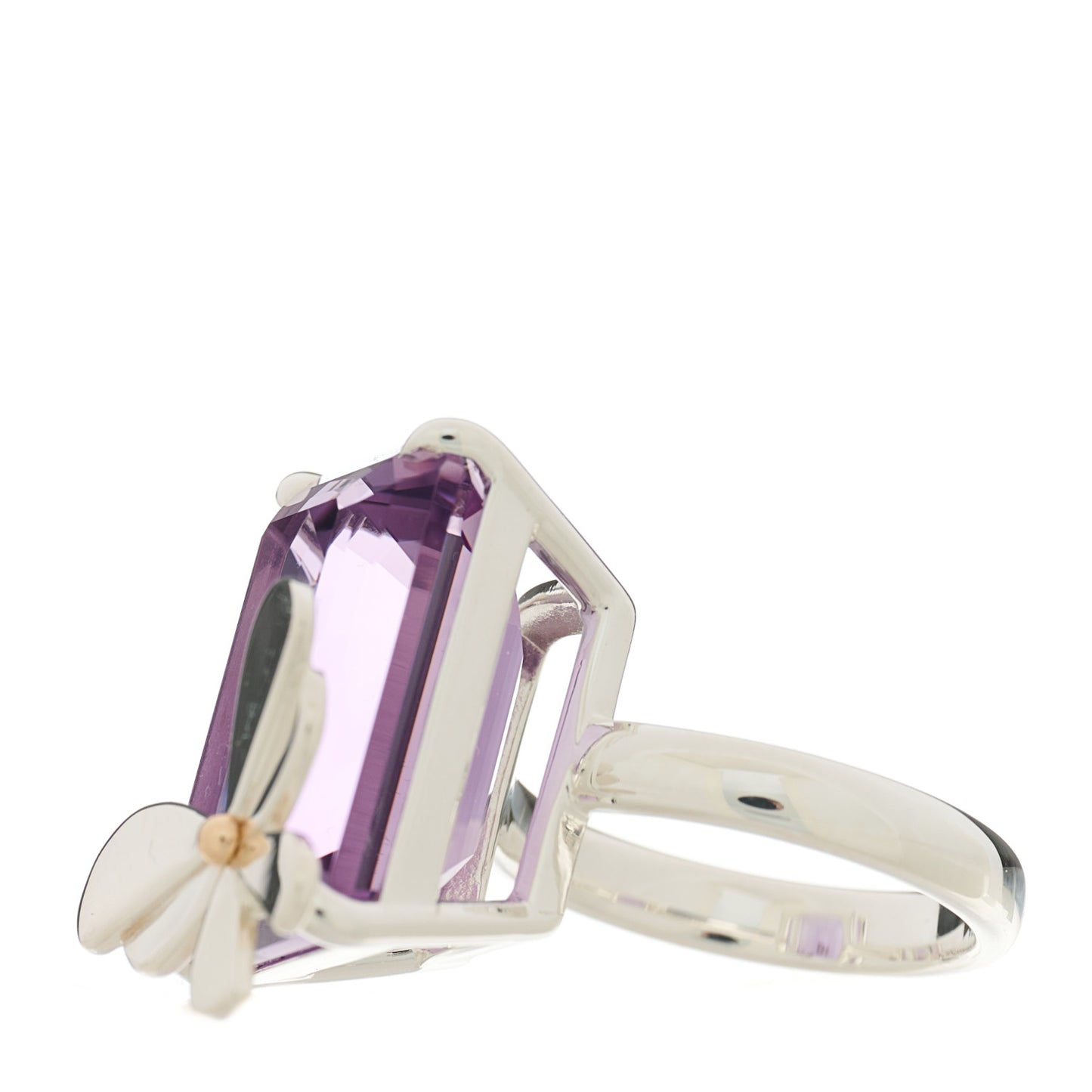 Sterling Silver 18K Rose Gold Amethyst Return to Tiffany Love Bugs Butterfly Ring 51 5.75