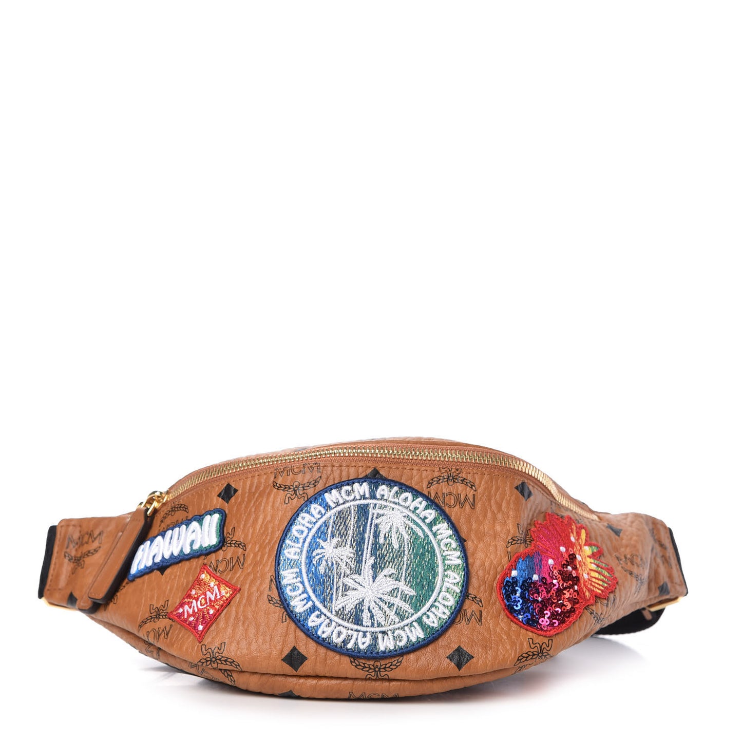 Visetos Hawaii Patch Small Stark Belt Bag Cognac