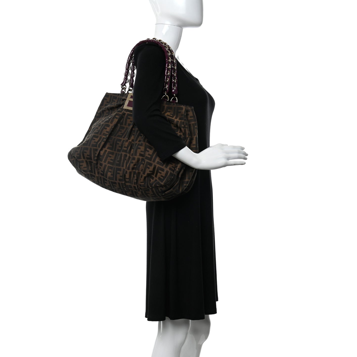 Zucca Patent Mia Tote Tobacco Burgundy