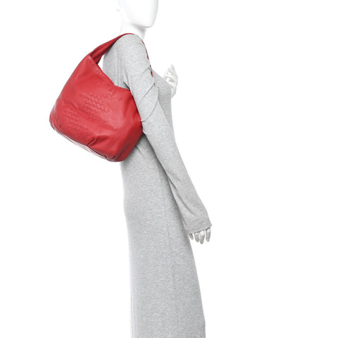 Nappa Intrecciato Patchwork Hobo Red