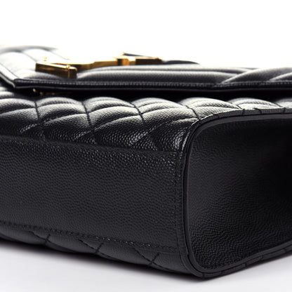 Saint Laurent Grain De Poudre Textured Mixed Matelasse Triquilt Medium Monogram Satchel Deep Marine 8 of 11