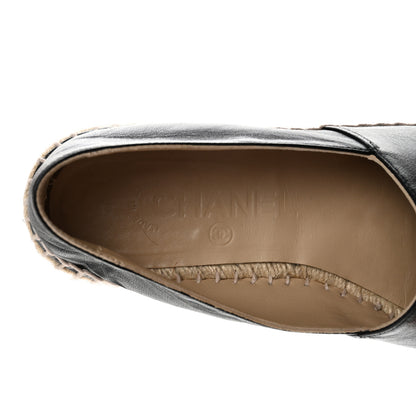 Chanel Lambskin CC Espadrilles 37 Black 7 of 14