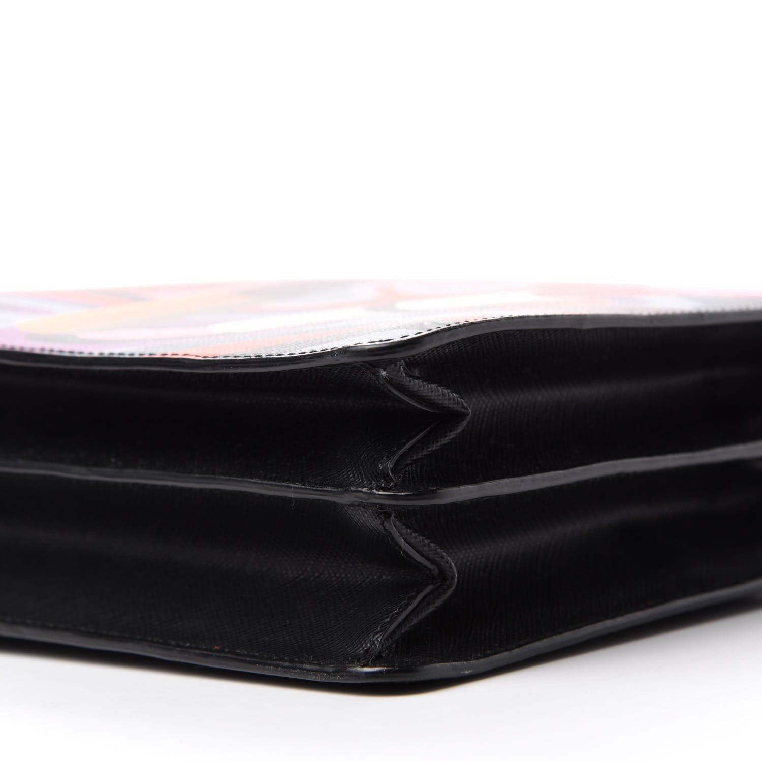 Prada Saffiano Lipstick Print Shoulder Bag Black Multicolor 7 of 9