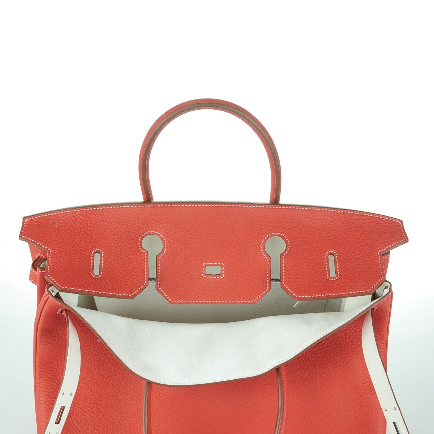 Hermes Taurillon Clemence Eclat Birkin 40 Sanguine Blanc 22 of 24