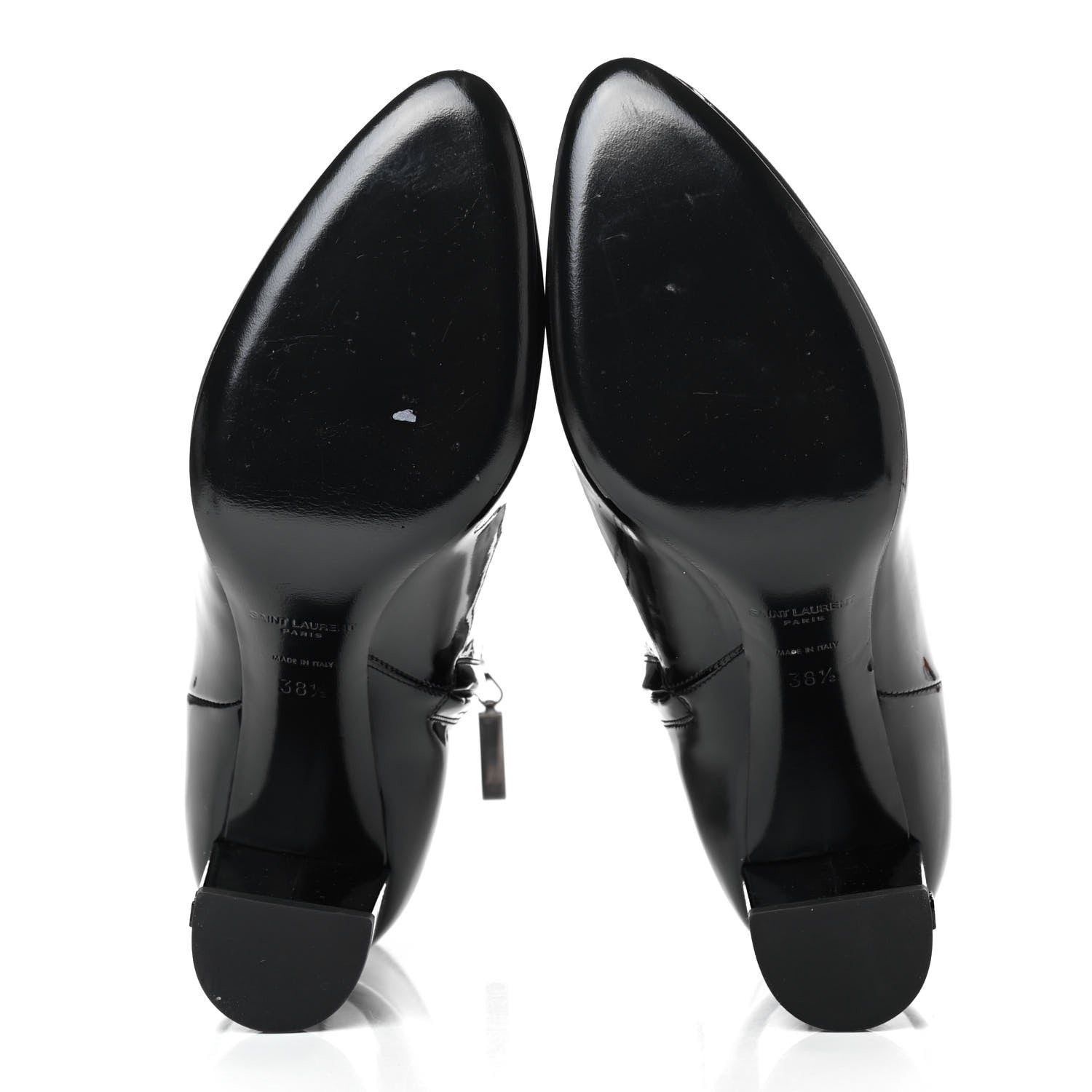 Saint Laurent Patent Loulou Ankle Zip Boot 38.5 Black 4 of 4