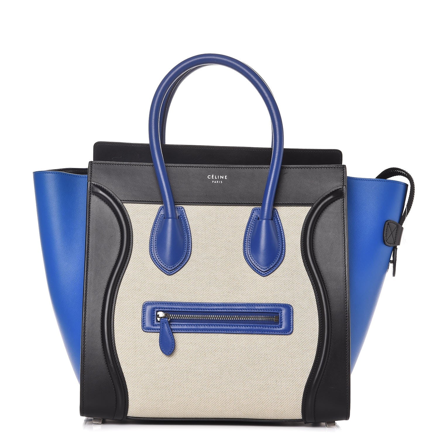 Celine Canvas Smooth Calfskin Mini Tri-Color Luggage Indigo 1 of 8