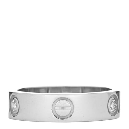 Cartier 18K White Gold 3 Diamond 5.5mm LOVE Ring 59 8.75 3 of 5