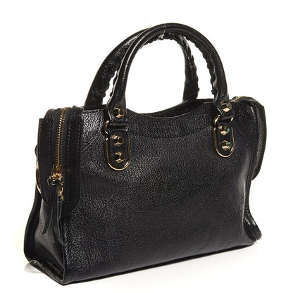 Balenciaga Chevre Gold Metallic Edge Hardware Mini City Black 3 of 12