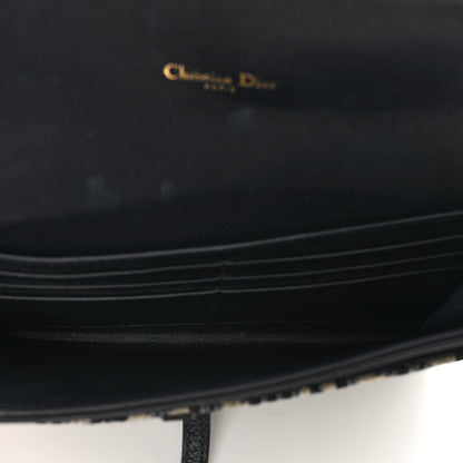 Christian Dior Oblique Saddle Chain Long Wallet Blue 7 of 13