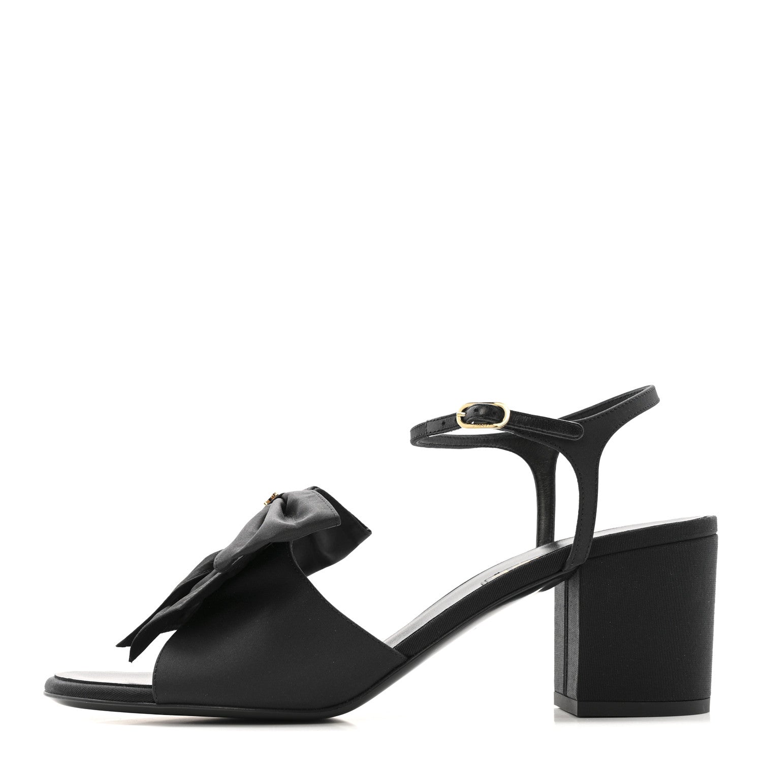 Chanel Silk Crystal Bow CC Sandals 40 Black 1 of 9