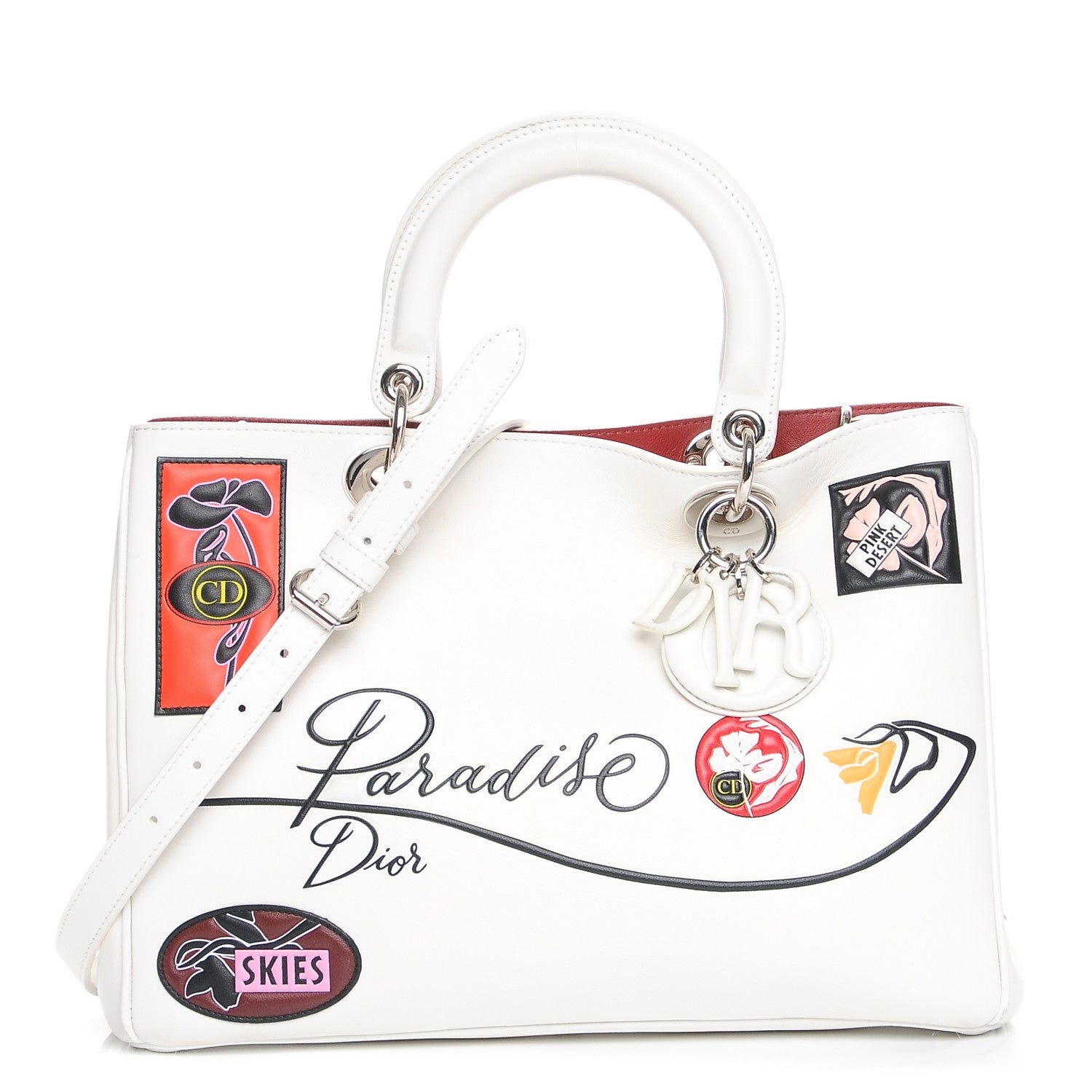 Christian Dior Calfskin Paradise Medium Diorissimo Tote White 1 of 18