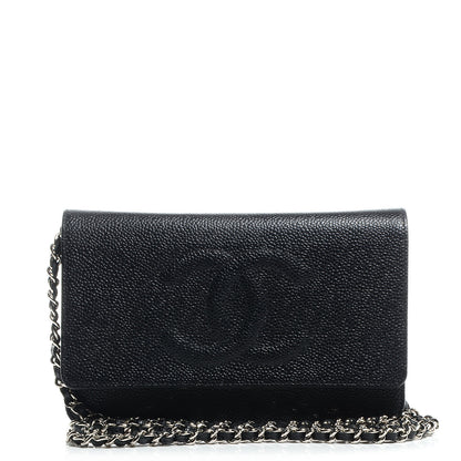 Chanel Caviar Timeless CC Wallet on Chain WOC Black 1 of 9