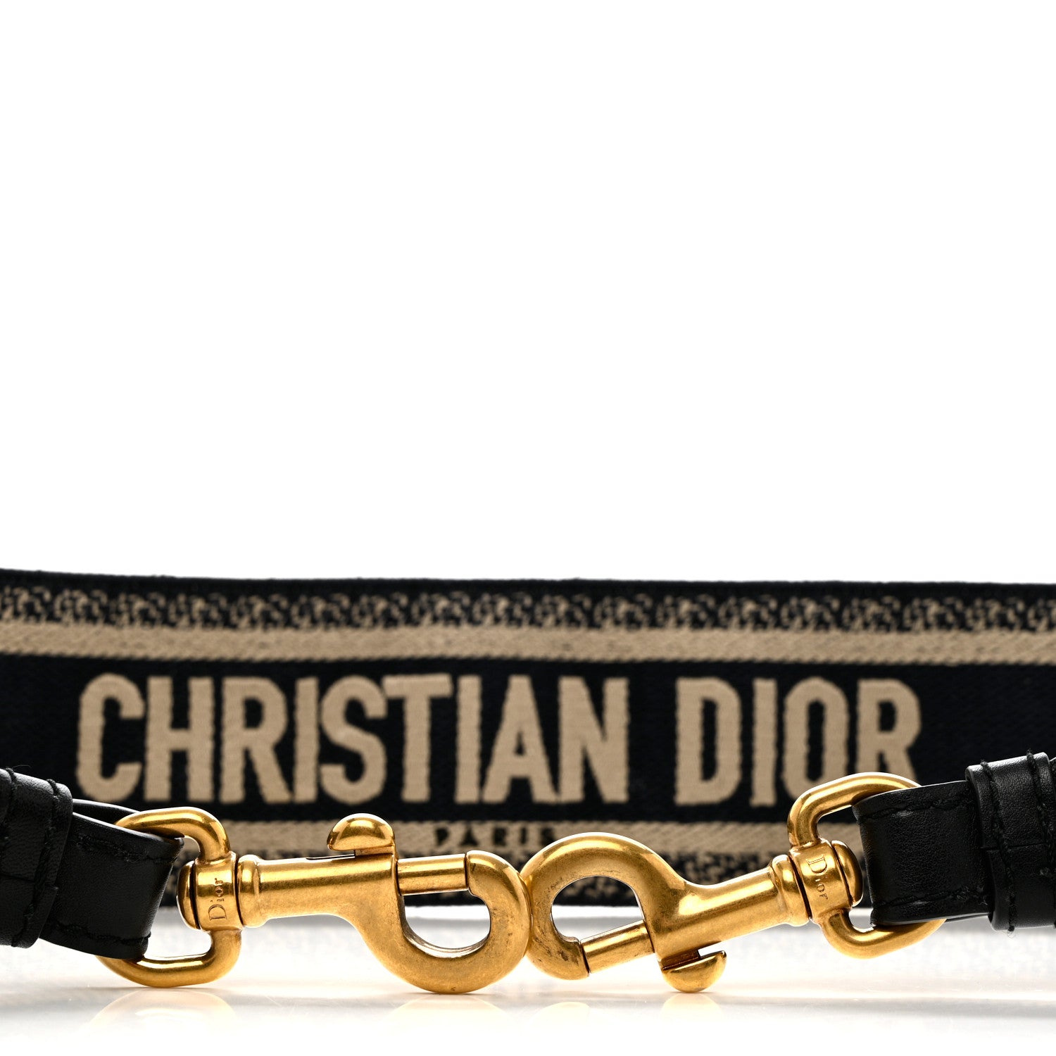 Christian Dior Canvas Embroidered Shoulder Strap Black 5 of 5
